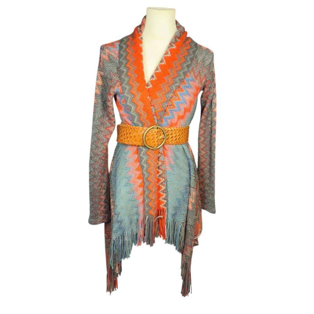 Maurices Women's Southwestern Boho Open Fringe Cardigan Medium
